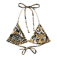 Load image into Gallery viewer, FELINE - All-over print recycled string bikini top