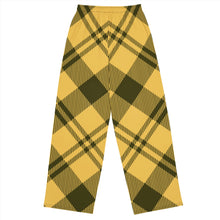 Load image into Gallery viewer, BumN-YELLOW PLAID - All-over print unisex wide-leg pants