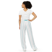 Load image into Gallery viewer, BumN-BLUE PIN STRIPE - All-over print unisex wide-leg pants