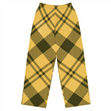 Load image into Gallery viewer, BumN-YELLOW PLAID - All-over print unisex wide-leg pants