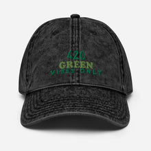 Load image into Gallery viewer, 420 GREEN VIBES - Vintage Cotton Twill Cap