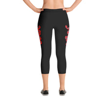 Load image into Gallery viewer, POSITION - BLACK & RED-Capri Leggings