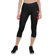 Load image into Gallery viewer, POSITION - BLACK & RED-Capri Leggings