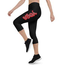 Load image into Gallery viewer, POSITION - BLACK & RED-Capri Leggings