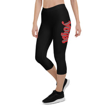 Load image into Gallery viewer, POSITION - BLACK & RED-Capri Leggings