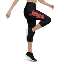 Load image into Gallery viewer, POSITION - BLACK & RED-Capri Leggings
