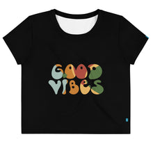 Load image into Gallery viewer, GOOD VIBES - Women's All Over Print Crop Tee