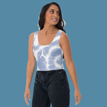 Load image into Gallery viewer, POSITION - BLUE CIRCLE TIE-DYE-YOGA - Crop Top