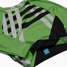 Load image into Gallery viewer, BumN-GREEN ABSTRACT - Recycled long-sleeve crop top