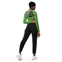 Load image into Gallery viewer, BumN-GREEN ABSTRACT - Recycled long-sleeve crop top