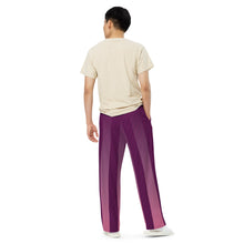 Load image into Gallery viewer, BumN-PURPLE - All-over print unisex wide-leg pants