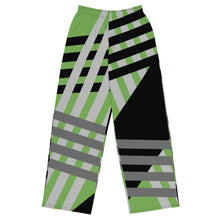 Load image into Gallery viewer, BumN-GREEN ABSTRACT - All-over print unisex wide-leg pants