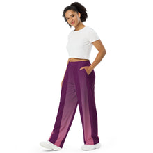 Load image into Gallery viewer, BumN-PURPLE - All-over print unisex wide-leg pants