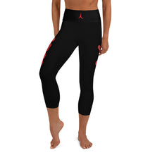 Load image into Gallery viewer, POSITION - BLACK & RED-Yoga Capri Leggings