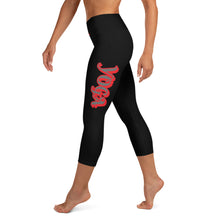 Load image into Gallery viewer, POSITION - BLACK & RED-Yoga Capri Leggings