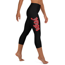 Load image into Gallery viewer, POSITION - BLACK & RED-Yoga Capri Leggings