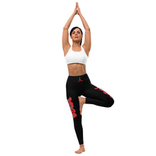 Load image into Gallery viewer, POSITION - BLACK & RED-Yoga Leggings