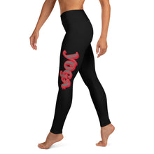 Load image into Gallery viewer, POSITION - BLACK & RED-Yoga Leggings