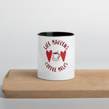 Load image into Gallery viewer, Life Happens-Mug with Color Inside
