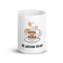 Load image into Gallery viewer, Coffee and Friday- White glossy mug