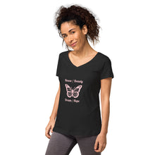Load image into Gallery viewer, BUTTERFLY - Women’s fitted v-neck t-shirt