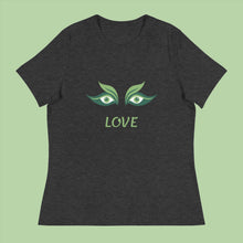 Load image into Gallery viewer, GREEN LEAF EYES - Women's Relaxed T-Shirt