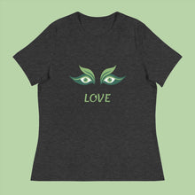 Load image into Gallery viewer, GREEN LEAF EYES - Women&#39;s Relaxed T-Shirt
