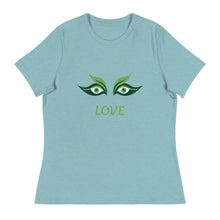 Load image into Gallery viewer, GREEN LEAF EYES - Women&#39;s Relaxed T-Shirt
