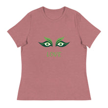 Load image into Gallery viewer, GREEN LEAF EYES - Women&#39;s Relaxed T-Shirt
