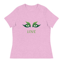 Load image into Gallery viewer, GREEN LEAF EYES - Women&#39;s Relaxed T-Shirt
