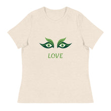 Load image into Gallery viewer, GREEN LEAF EYES - Women&#39;s Relaxed T-Shirt
