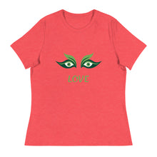 Load image into Gallery viewer, GREEN LEAF EYES - Women&#39;s Relaxed T-Shirt
