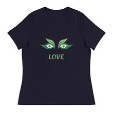 Load image into Gallery viewer, GREEN LEAF EYES - Women&#39;s Relaxed T-Shirt
