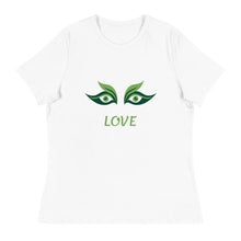 Load image into Gallery viewer, GREEN LEAF EYES - Women&#39;s Relaxed T-Shirt
